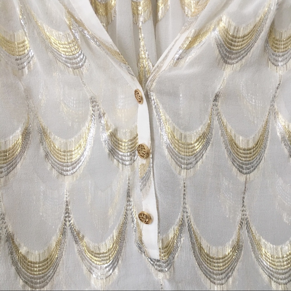 Lilly Pulitzer Elsa Top In Metallic Silk - Picture 2 of 8